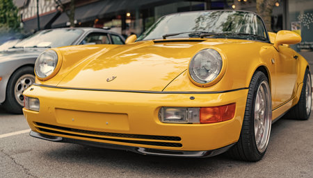 Chicago, Illinois - September 29, 2024: Porsche 911 Carrera Coupe on the road. Porsche 911 Carrera Coupe red color. Porsche 911 Carrera Coupe in Chicago.のeditorial素材