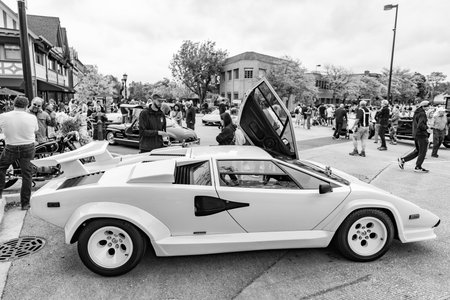 Chicago, Illinois - September 29, 2024: Lamborghini Countach white color. Lamborghini Countach...