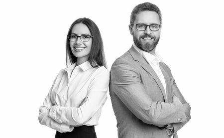 business leadership and success. leader representing leadership. successful businesspeople. business leader isolated on white. colleagues in office. businesspeople with coworker. the union leadershipの写真素材