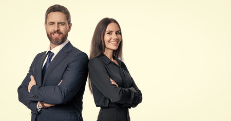 colleagues in office. businesspeople with coworker. business leadership and success. leader represent leadership. successful businesspeople. business leader isolated on white. professional colleagueの写真素材