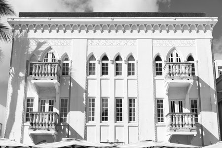 Art Deco building architecture. Architectural building style. Art deco. Architectural district Art...