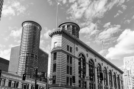 Skyscraper building architecture of streetの写真素材