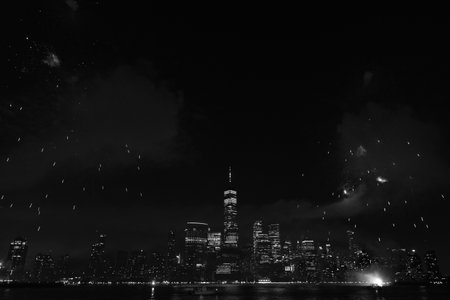 New York Manhattan fireworks. New York Fireworks over Manhattan. New York City 4th of July...