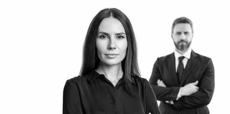 business partner isolated on white. two businesspeople in suit. business teamwork and collaboration. partnership concept. partner team. successful partnership. business team success. economic successの写真素材