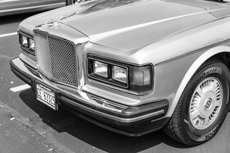 Chicago, Illinois, USA - September 08, 2024: Bentley Eight classic vehicle, back view. Classic car. Classic Bentley Eight car. Bentley Eight at Chicagoのeditorial素材