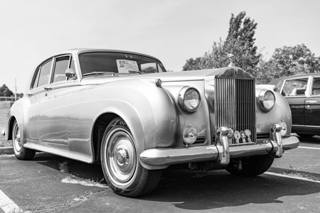 Chicago, Illinois, USA - September 08, 2024: Rolls Royce Silver Cloud III 1963 vehicle, corner view....