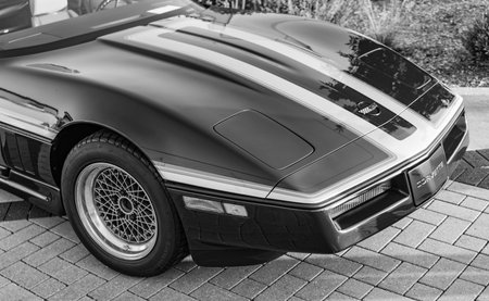 Park Ridge, Illinois, USA - August 22, 2024: Chevrolet Corvette C4 retro car. Convertible car of...