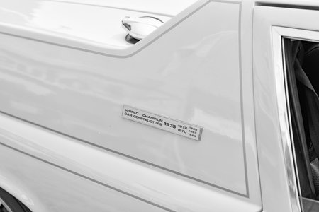 Chicago, Illinois, USA - September 08, 2024: 2005 Lotus Elise sportscar vehicle, front view. Orange convertible sportscar. Modern Lotus Elise car. Lotus Elise at Chicagoのeditorial素材