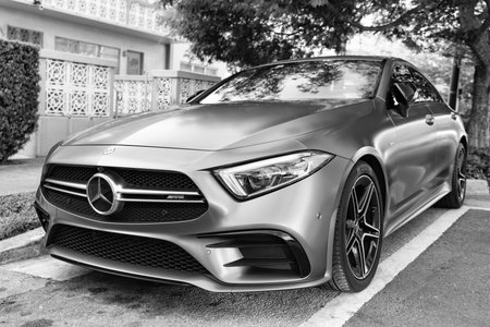 Miami, Florida, USA - December 09, 2024: Mercedes Benz CLS 2019 amg turbo car. Luxury car of...