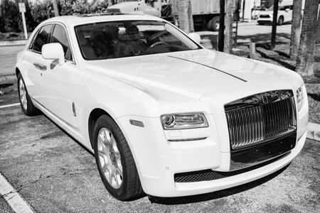 Miami, Florida, USA - November 21, 2024: Rolls Royce Ghost 2013 car. Luxury car of Rolls Royce Ghost...