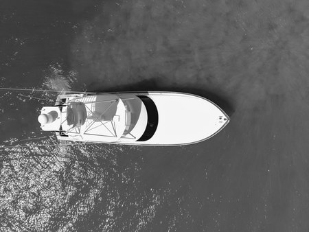 Luxury boat motor yacht at sea. Yachting boat tourism. Vacation on motorboat. Luxury lifestyle....