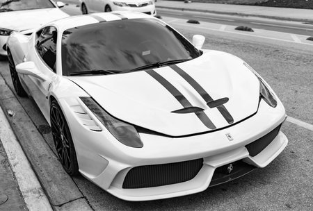 Miami, Florida, USA - December 07, 2024: 2016 Ferrari 458 Speciale sportscar. Luxury sport car of...
