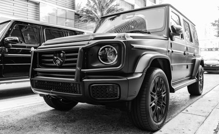 Miami, Florida, USA - December 01, 2024: 2019 Mercedes Benz G550 SUV car. Luxury car of Mercedes...