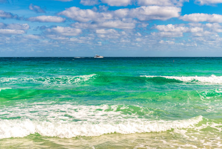 Calm horizon at sea. Romantic summer vacation seascape. Seascape horizon paradise. Sea sunrise on...