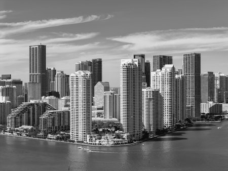 Skyscraper building. Cityscape building downtown. City architecture. Miami skyline. Florida...