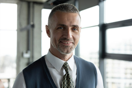 Confident boss CEO. Successful businessman in office. Success and ambition. Business boss portrait...