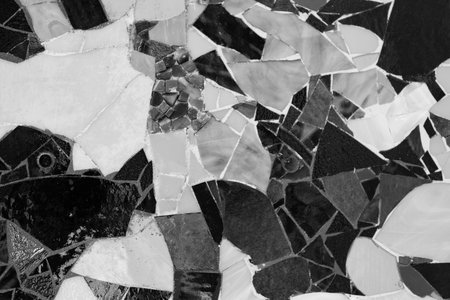 Tile mosaic background. Multicolored mosaic tiles on wall. Broken tile mosaic background. Mosaic...