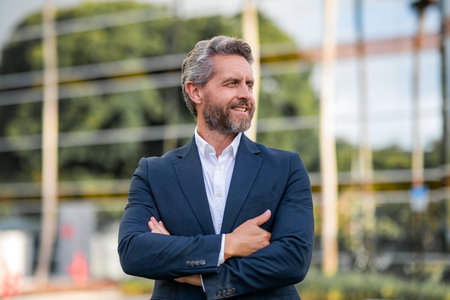 Office manager with business suit. Successful businessman outdoor. Professional ambitious business...