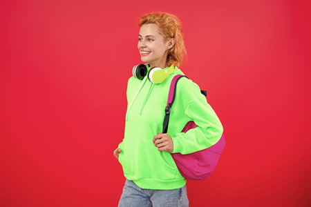 Back to school. Knowledge day. Knowledge and education. School education. Students life. Young woman...
