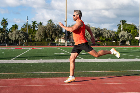 Sportsman jogger running. Man sportsman running for exercise. Sport athlete man run. Cardio workout....
