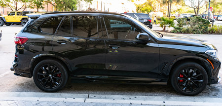Miami, Florida, USA - July 27, 2025: BMW X5 G05 2019 SUV car. Luxury SUV car BMW X5 G05. Car BMW X5...