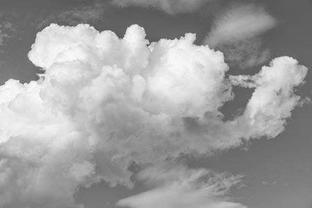blue sky with a clouds. Clear blue sky panoramic background with small white clouds. Partly cloudy....