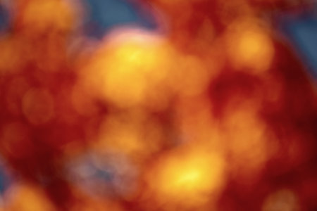 Defocused blur fall color. Autumnal season. Orange color. Blurred autumn background. Defocused fall...