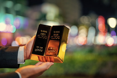 Investment and wealth. Gold bar. Banking and saving. Investment in precious metals. Financial...