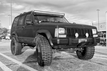 Park Ridge, Illinois, USA - August 21, 2024: Jeep Cherokee SUV crossover. Luxury crossover car of...