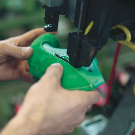 How to build a shoe. Artisan processing phase for the construction of an Italian shoe.
