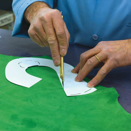 How to build a shoe. Artisan processing phase for the construction of an Italian shoe.