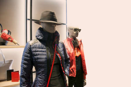 Fashionable winter and autumn clothes for women. Studio shoot