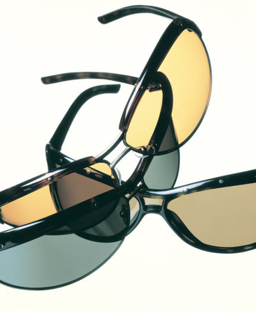 Trendy sunglasses isolated on white background, studio shoot still life.の写真素材