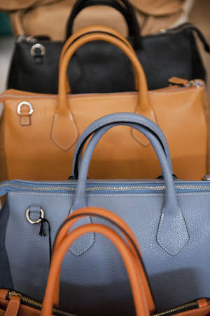 Fashionable and stylish walking handbag for woman. Studio shoot.の写真素材