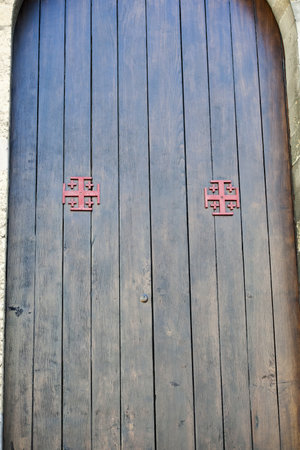 Front entrance door leading to a houseの写真素材