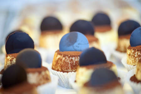 Delicious artisan desserts prepared in an Italian pastry shop. Selective focusの写真素材