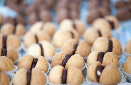 Delicious artisan desserts prepared in an Italian pastry shop. Selective focusの写真素材