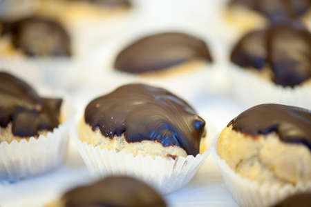 Delicious artisan desserts prepared in an Italian pastry shop. Selective focus