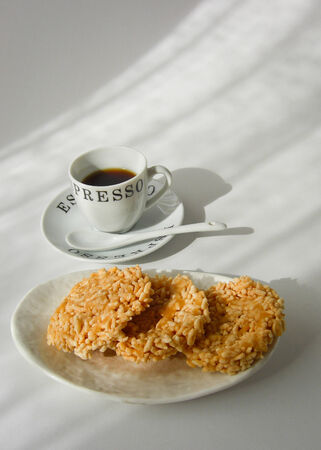 asian cookies in thai style made from rice called nangledの写真素材