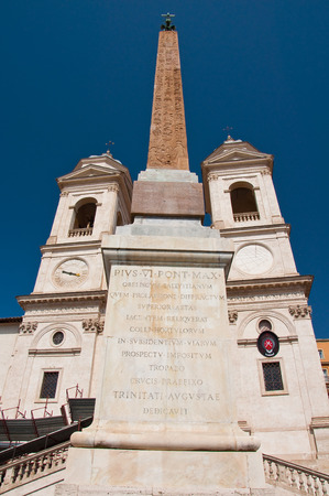Trinita dei Monti seen from Piazza di Spagna  Rome, Italy のeditorial素材