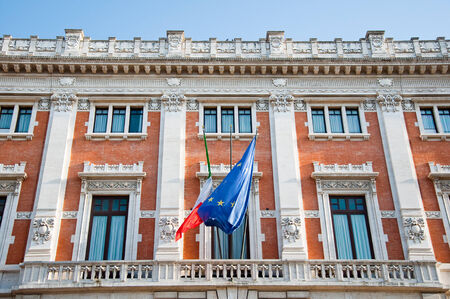 Detail of the Palazzo Montecitorio, Rome, Italy のeditorial素材