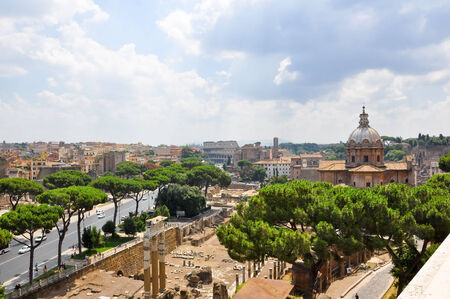 ROME-JULY 19  Rome as seen from the Capitoline Hill on July 19, 2013 in Rome, Italy のeditorial素材