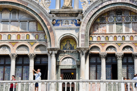 Detail Saint Mark s Basilica on June 15, 2012 in Venice Italy のeditorial素材