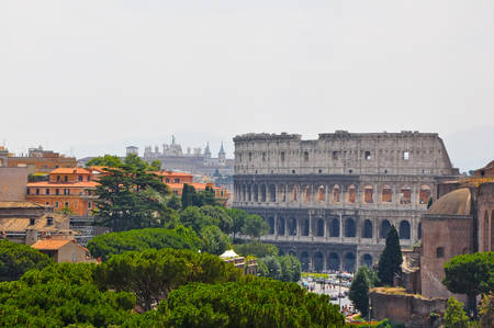 The Colosseum on August 8,2013 in Rome, Italy  The Colosseum is an elliptical amphitheatre in the centre of the city of Rome, Italy のeditorial素材