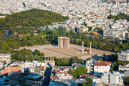The Temple of Olympian Zeus in Athens, Greece の写真素材