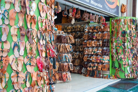  Shop on Ermou Street on August 3, 2013 in Athens, Greece のeditorial素材