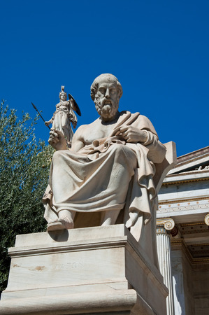 The statue of Plato  Athens, Greece のeditorial素材