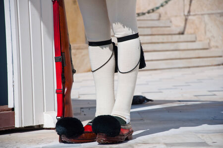  Evzone guards the Tomb of the Unknown Soldier  Athens, Greece の写真素材