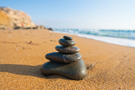 Zen composition on the beach.の写真素材