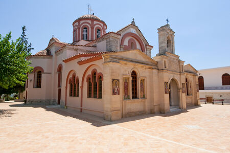 CRETE,HERAKLION-JULY 25: Main building of the Monastery of Panagia Kalyviani on July 25 on the Crete...
